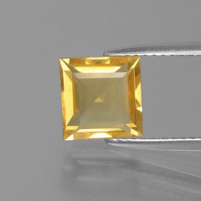 Citrino ouro natural 1,77ct, quadrado, VVS-VS