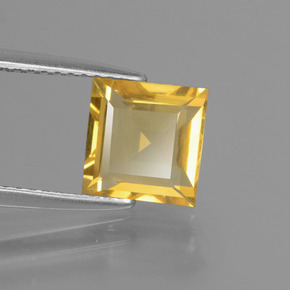 Citrino ouro natural 1,77ct, quadrado, VVS-VS