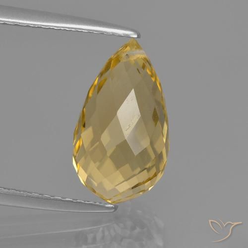 3.74ct Natural Dourado claro Citrino, Briolette, VVS-VS
