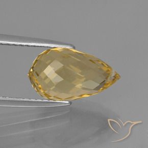 Citrino Dourado claro Natural 3.74ct, Briolette, VVS-VS