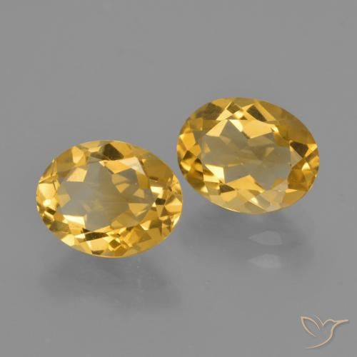 Pedras preciosas de Citrino Medium Light Orange-Gold natural de 3.30 ct, oval, VVS