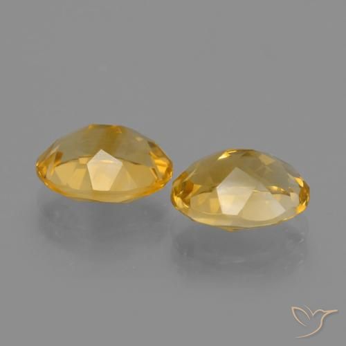 Pedras preciosas de Citrino Medium Light Orange-Gold natural de 3.30 ct, oval, VVS