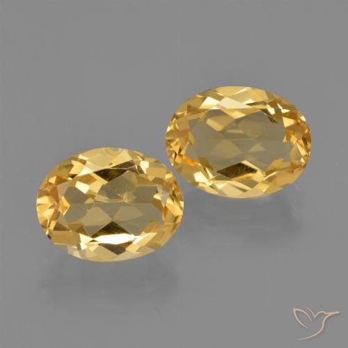 Pedras preciosas de citrino dourado natural de 3,31 ct, corte oval, VVS