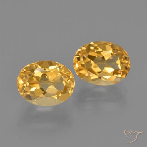 Pedras preciosas de Citrino Laranja claro-dourado natural de 3,82 ct, Corte Oval, VVS-VS