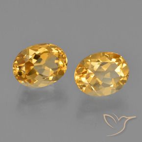 Pedras preciosas de Citrino Laranja claro-dourado natural de 3,82 ct, Corte Oval, VVS-VS