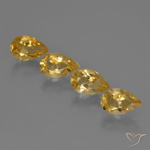 3.16ctw Natural Laranja-Ouro Citrino, Formato de pêra, VS