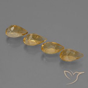 Pedras preciosas de Citrino Laranja-Ouro natural de 3.16 ct, Formato de pêra, VS