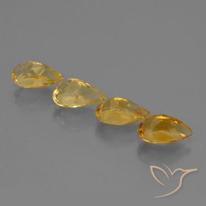 Pedras preciosas de Citrino Dourado Escuro natural de 3.03 ct, Formato de pêra, VS
