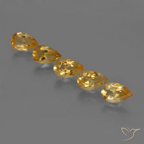 3.56ctw Natural Dourado Citrino, Formato de pêra, VS