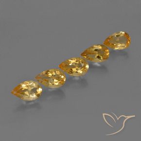 Pedras preciosas de Citrino Dourado natural de 3.56 ct, Formato de pêra, VS