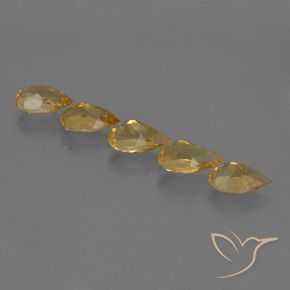 Pedras preciosas de Citrino Dourado natural de 3.56 ct, Formato de pêra, VS