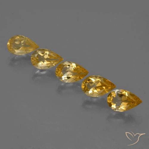 3.27ctw Natural Dourado Citrino, Formato de pêra, VS