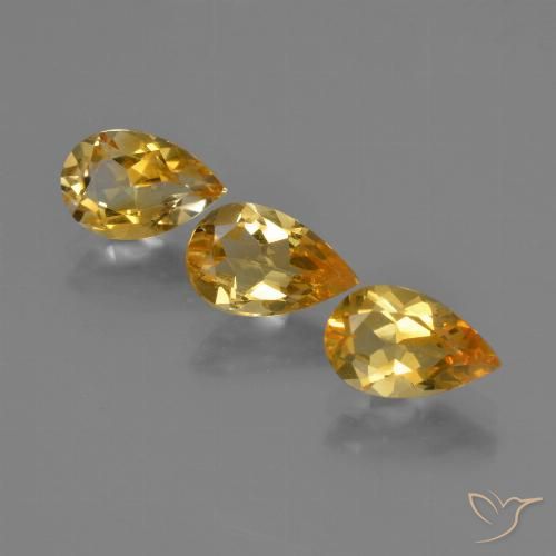2.25ctw Natural Laranja Dourado Profundo Citrino, Formato de pêra, VS