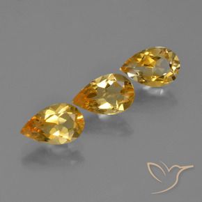 Pedras preciosas de Citrino Laranja Dourado Profundo natural de 2.25 ct, Formato de pêra, VS