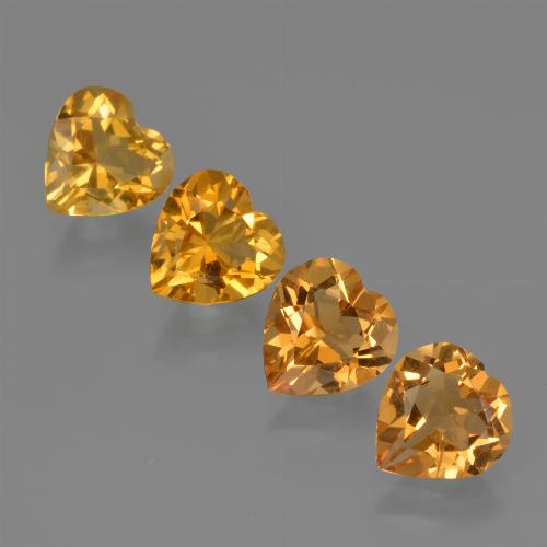 Pedras preciosas de citrino dourado natural de 3,62 ct, formato de coração, VS