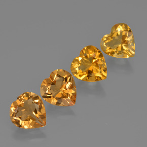 Pedras preciosas de citrino dourado natural de 3,62 ct, formato de coração, VS