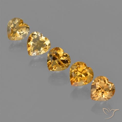 4.51ctw Natural Laranja Profundo-Ouro Citrino, Coração, VVS-VS