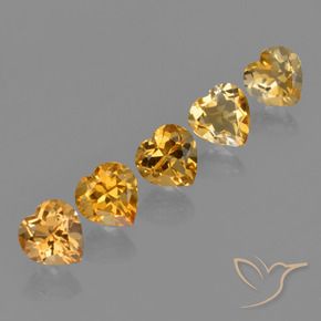 Pedras preciosas de Citrino Laranja Profundo-Ouro natural de 4.51 ct, Coração, VVS-VS
