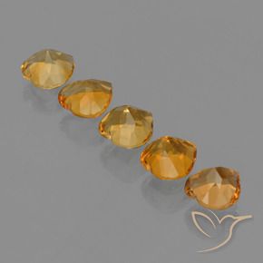 Pedras preciosas de Citrino Laranja Profundo-Ouro natural de 4.51 ct, Coração, VVS-VS