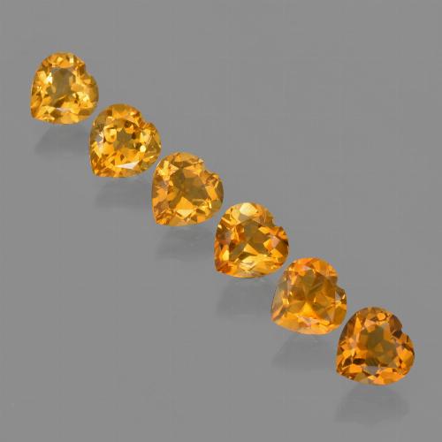 Pedras preciosas de Citrino Ouro natural de 5.49 ct, Formato de coração, VVS-VS