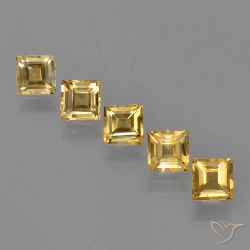 Pedras preciosas de citrino dourado natural de 4,77 ct, quadrado, VVS-VS