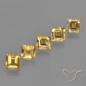 Pedras preciosas de citrino dourado natural de 4,77 ct, quadrado, VVS-VS