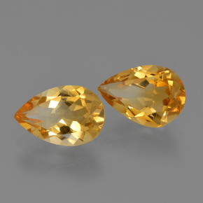 Pedras preciosas de Citrino Laranja Profundo-Ouro natural de 2.41 ct, Formato de pêra, VVS-VS