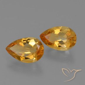 Pedras preciosas de Citrino Laranja Profundo-Ouro natural de 2.30 ct, Formato de pêra, VS