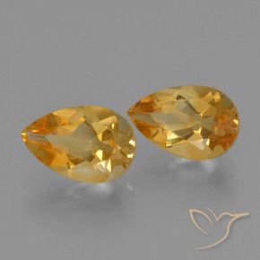 Pedras preciosas de Citrino Laranja Profundo-Ouro natural de 2.38 ct, Formato de pêra, VVS