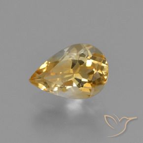 Citrino Dourado Natural 1.24ct, Formato de pêra, VVS-VS