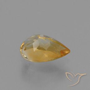 Citrino Dourado Natural 1.24ct, Formato de pêra, VVS-VS