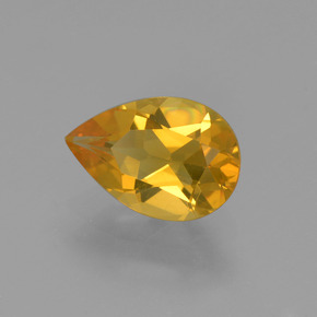 Citrino Amarelo Dourado Natural 1.18ct, Formato de pêra, VS