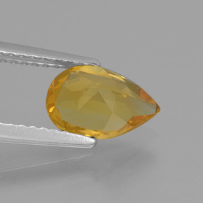 Citrino Amarelo Dourado Natural 1.18ct, Formato de pêra, VS