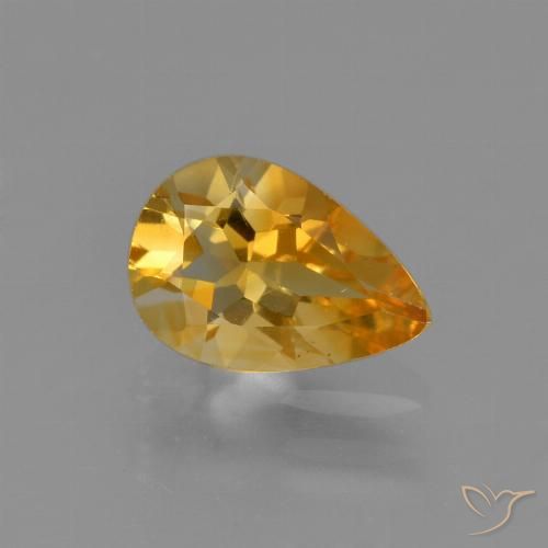 1.09ct Natural Laranja Profundo-Ouro Citrino, Formato de pêra, VS