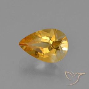 Citrino Laranja Profundo-Ouro Natural 1.09ct, Formato de pêra, VS