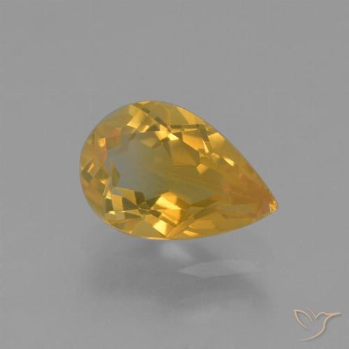 1.17ct Natural Laranja Dourado Profundo Citrino, Formato de pêra, VS