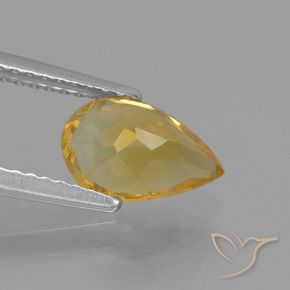 Citrino Laranja Dourado Profundo Natural 1.17ct, Formato de pêra, VS