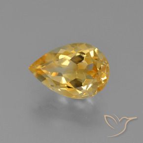 Citrino Dourado Natural 1.24ct, Formato de pêra, VVS-VS