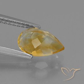 Citrino Dourado Natural 1.24ct, Formato de pêra, VVS-VS