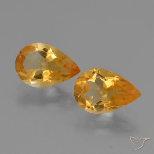 1.90ctw Natural Laranja Profundo-Ouro Citrino, Formato de pêra, VVS