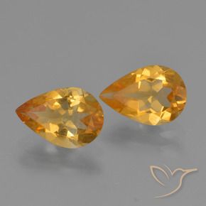 Pedras preciosas de Citrino Laranja Profundo-Ouro natural de 1.90 ct, Formato de pêra, VVS