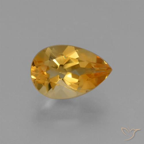 1.25ct Natural Laranja Profundo-Ouro Citrino, Formato de pêra, VVS-VS