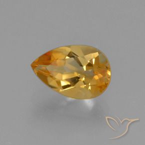 Citrino Laranja Profundo-Ouro Natural 1.25ct, Formato de pêra, VVS-VS