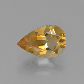 Citrino dourado natural 1,13ct, formato de pêra, VVS