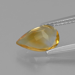 Citrino dourado natural 1,13ct, formato de pêra, VVS