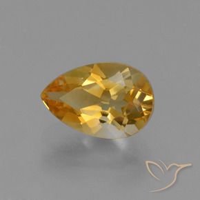 Citrino Laranja-Ouro Natural 1.28ct, Formato de pêra, VVS