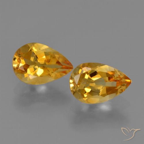 2.11ctw Natural Laranja Profundo-Ouro Citrino, Formato de pêra, VVS-VS