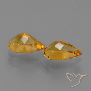 Pedras preciosas de Citrino Laranja Profundo-Ouro natural de 2.11 ct, Formato de pêra, VVS-VS