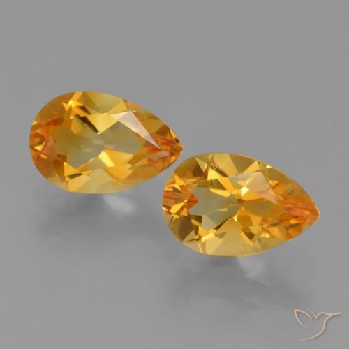 Pedras preciosas de Citrino Laranja escuro-dourado natural de 2.38 ct, Formato de pêra, VVS-VS