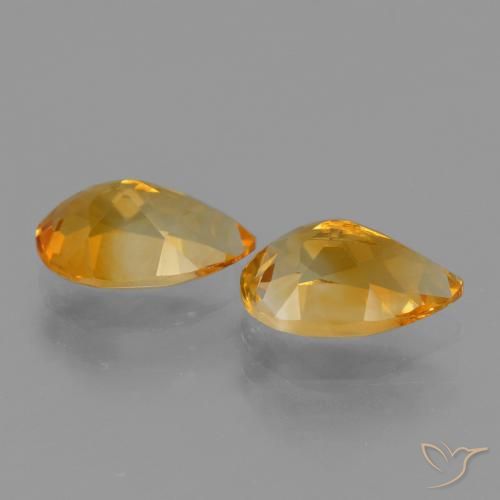 Pedras preciosas de Citrino Laranja escuro-dourado natural de 2.38 ct, Formato de pêra, VVS-VS